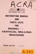 Acra-JIH Fong-Acra JIH Fong, AM-3V, Vertical Milling Machine, Instruction Manual & Parts List-AM-3V-01
